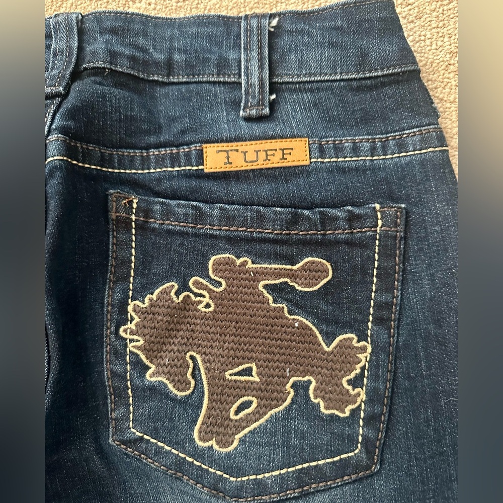 Cowgirl Tuff Wild & Wooly Relaxed Fit Dark Blue Jeans, Bootcut NWOT